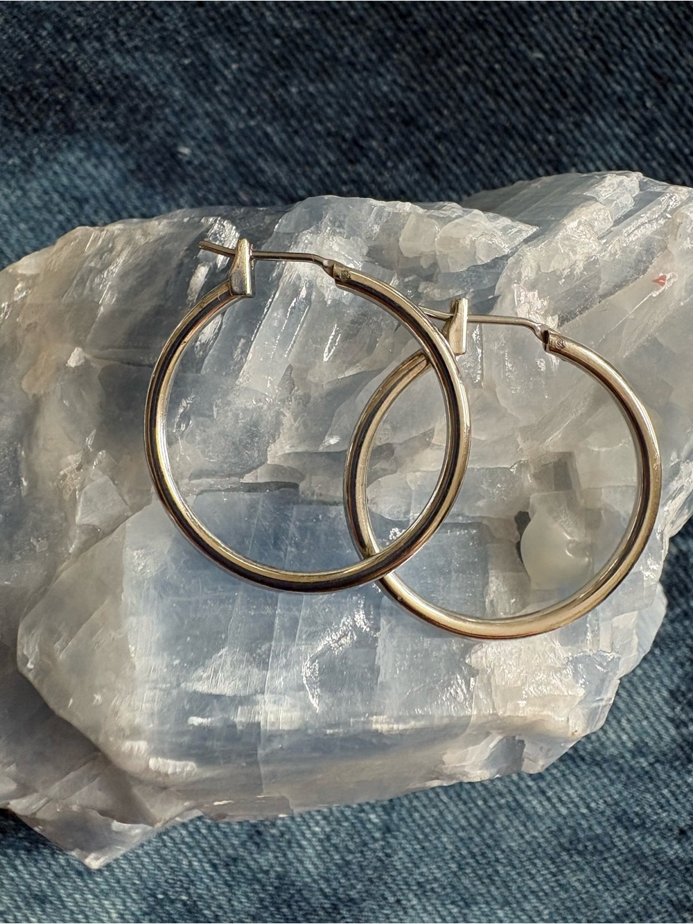Sterling Silver Hoop Earrings ~ 1”